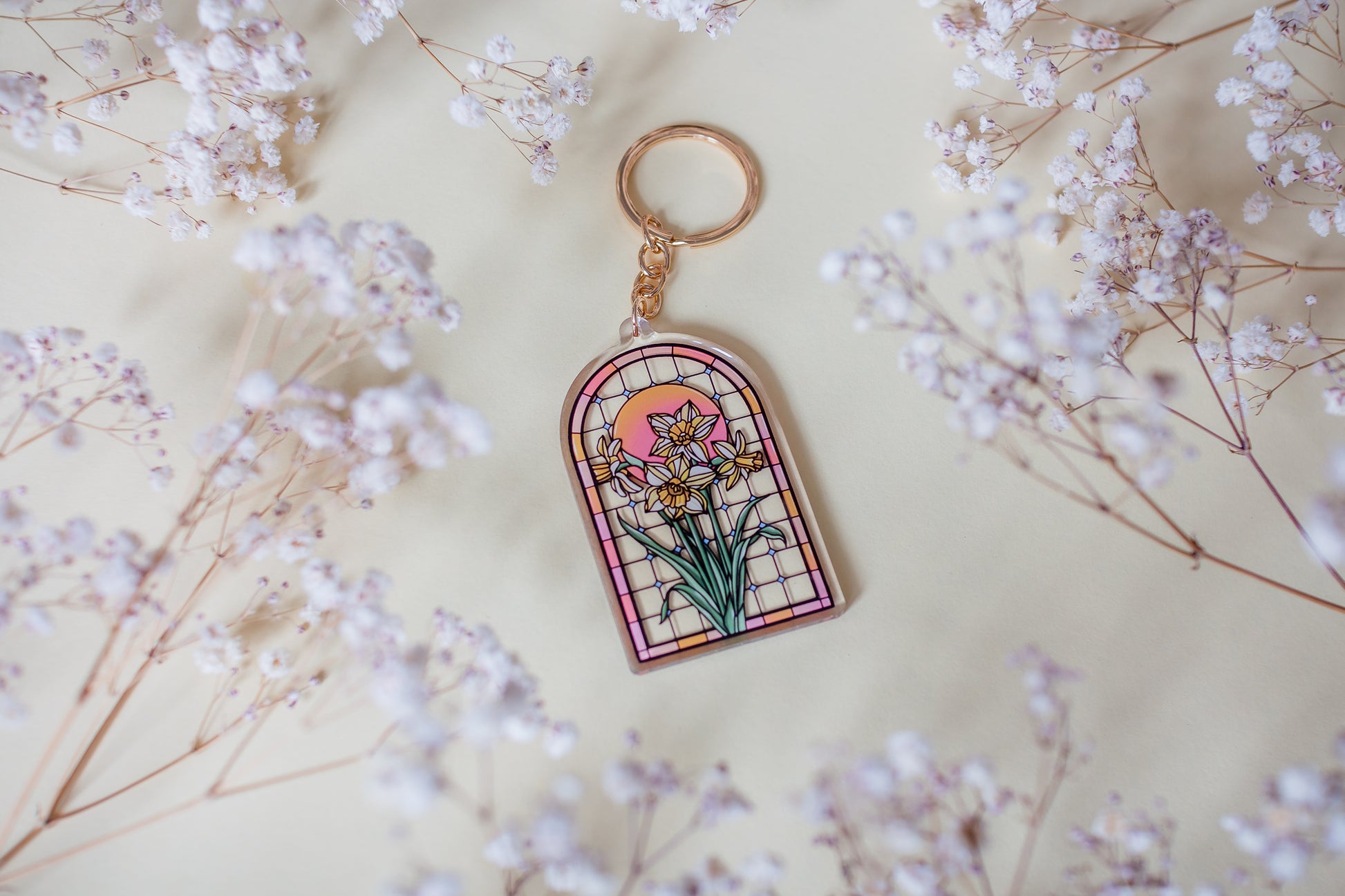 Narcissus Epoxy Keychain 🌸