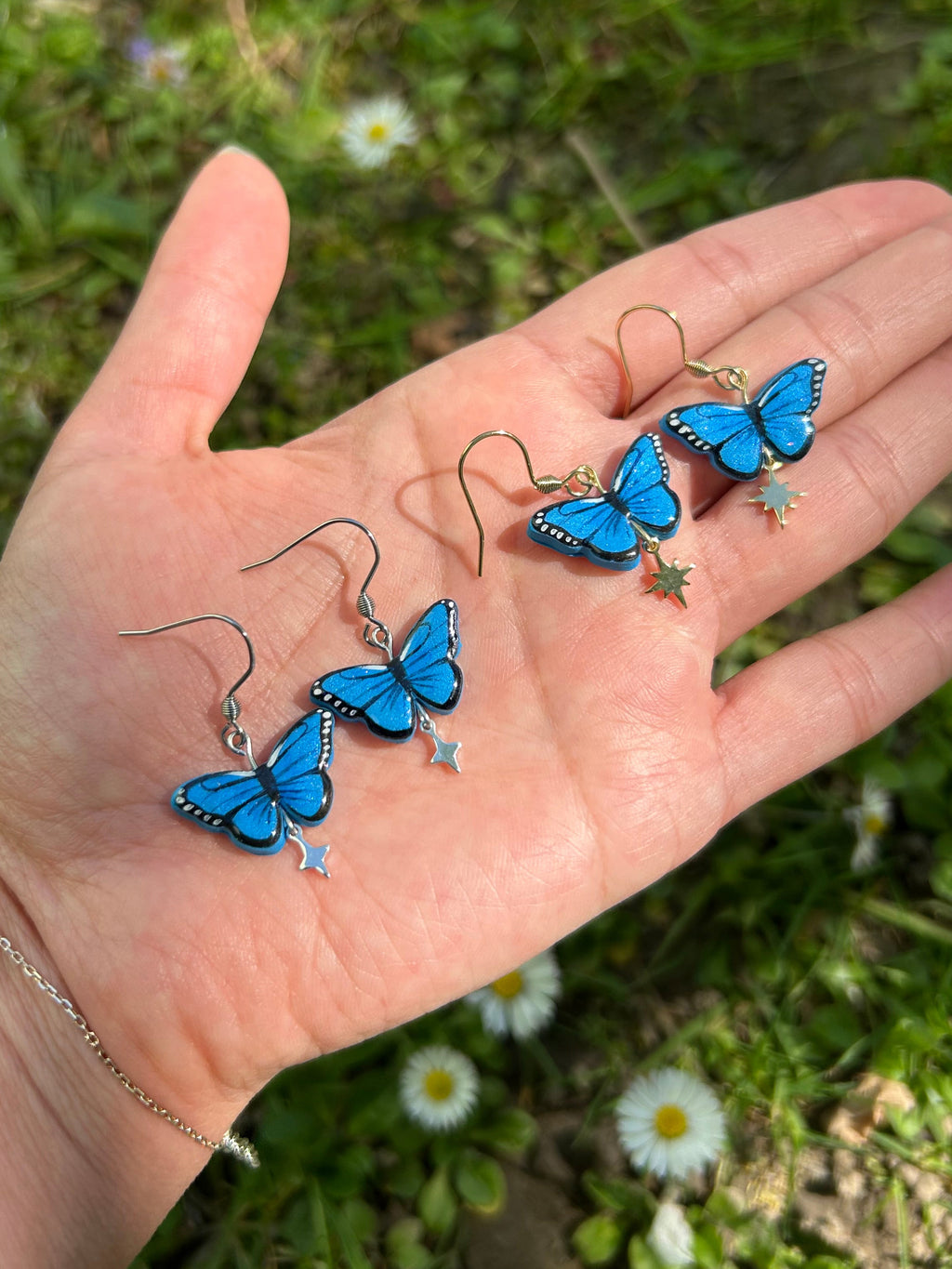 Blue Morpho Butterfly Earrings
