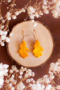 Oak Leaf Hoop Earrings
