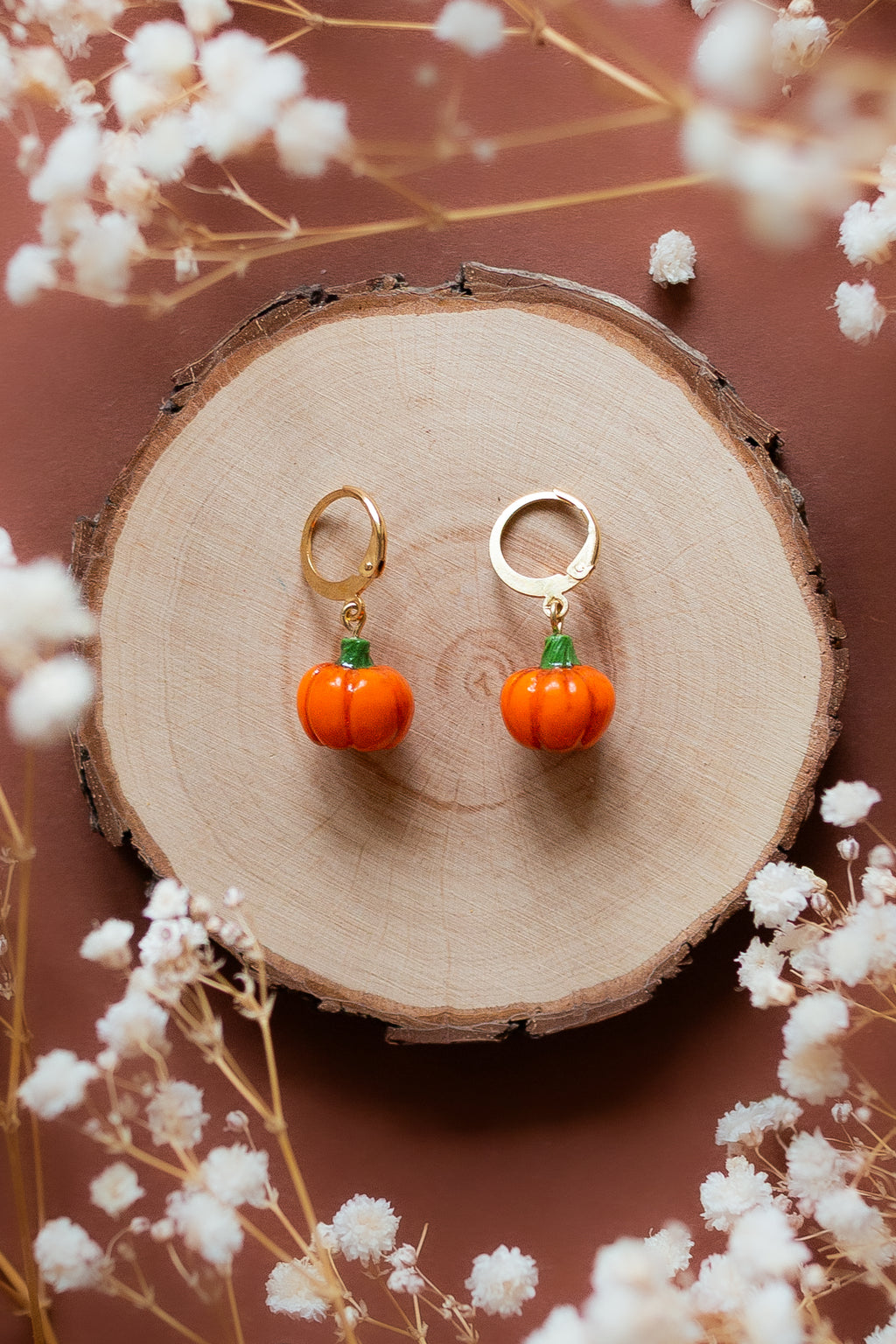 Mini Pumpkin Huggie Earrings