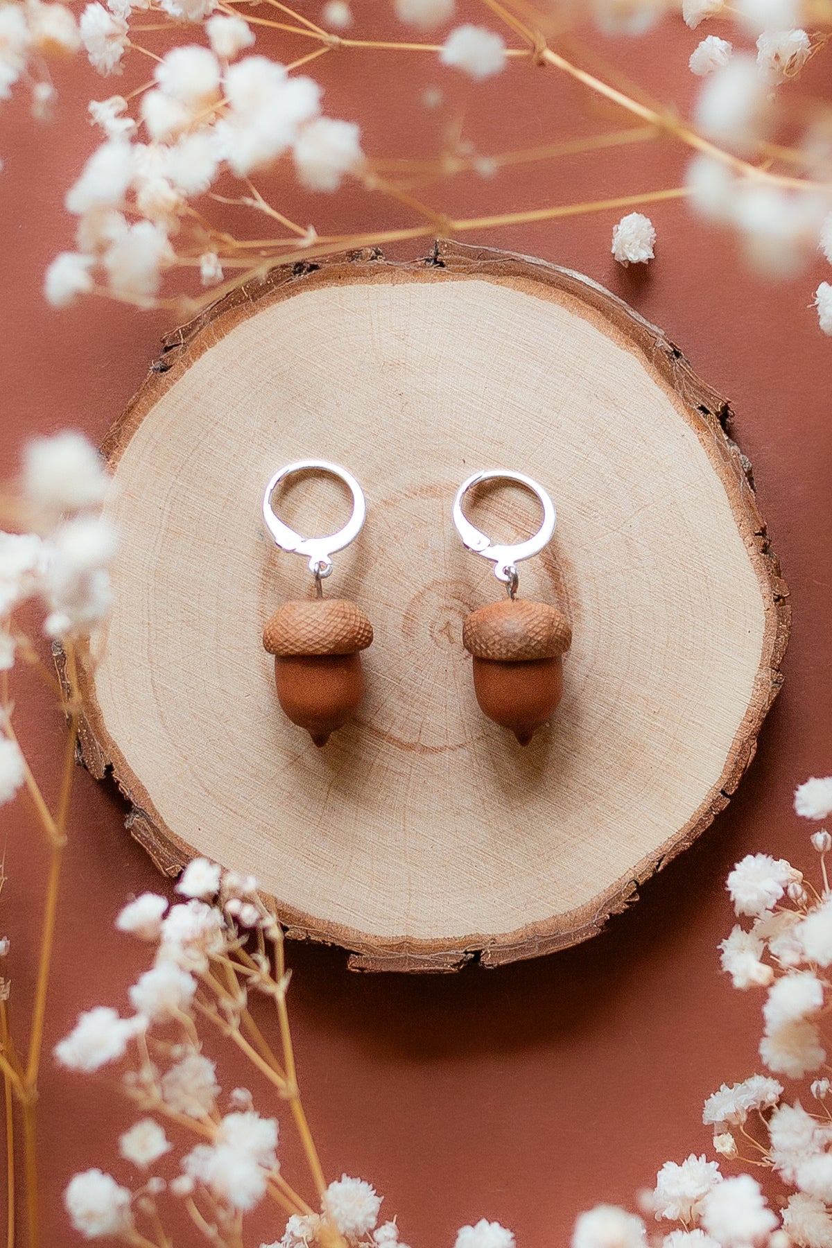 Acorn Huggie Earrings