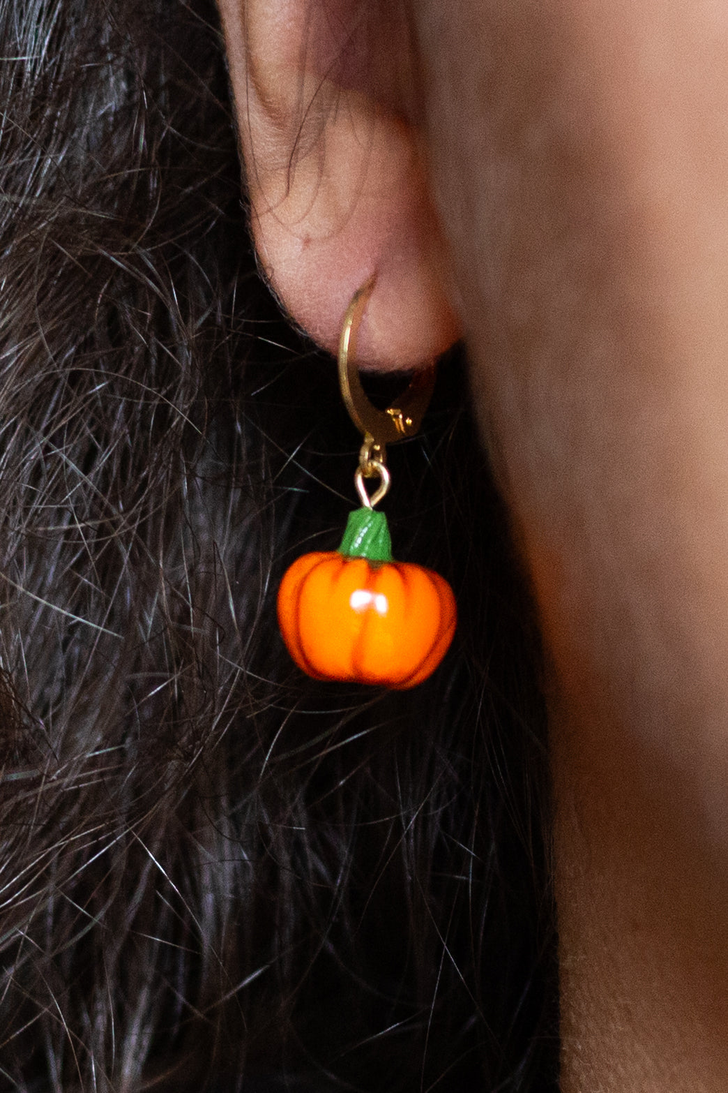 Mini Pumpkin Huggie Earrings