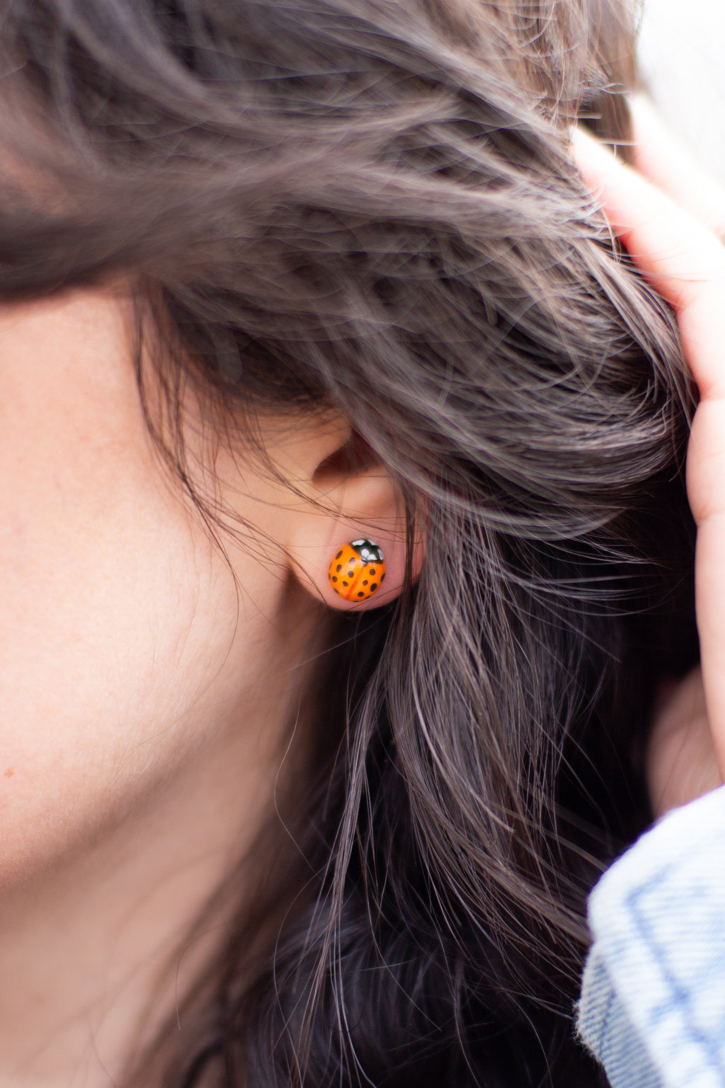Asian Ladybug Stud Earrings