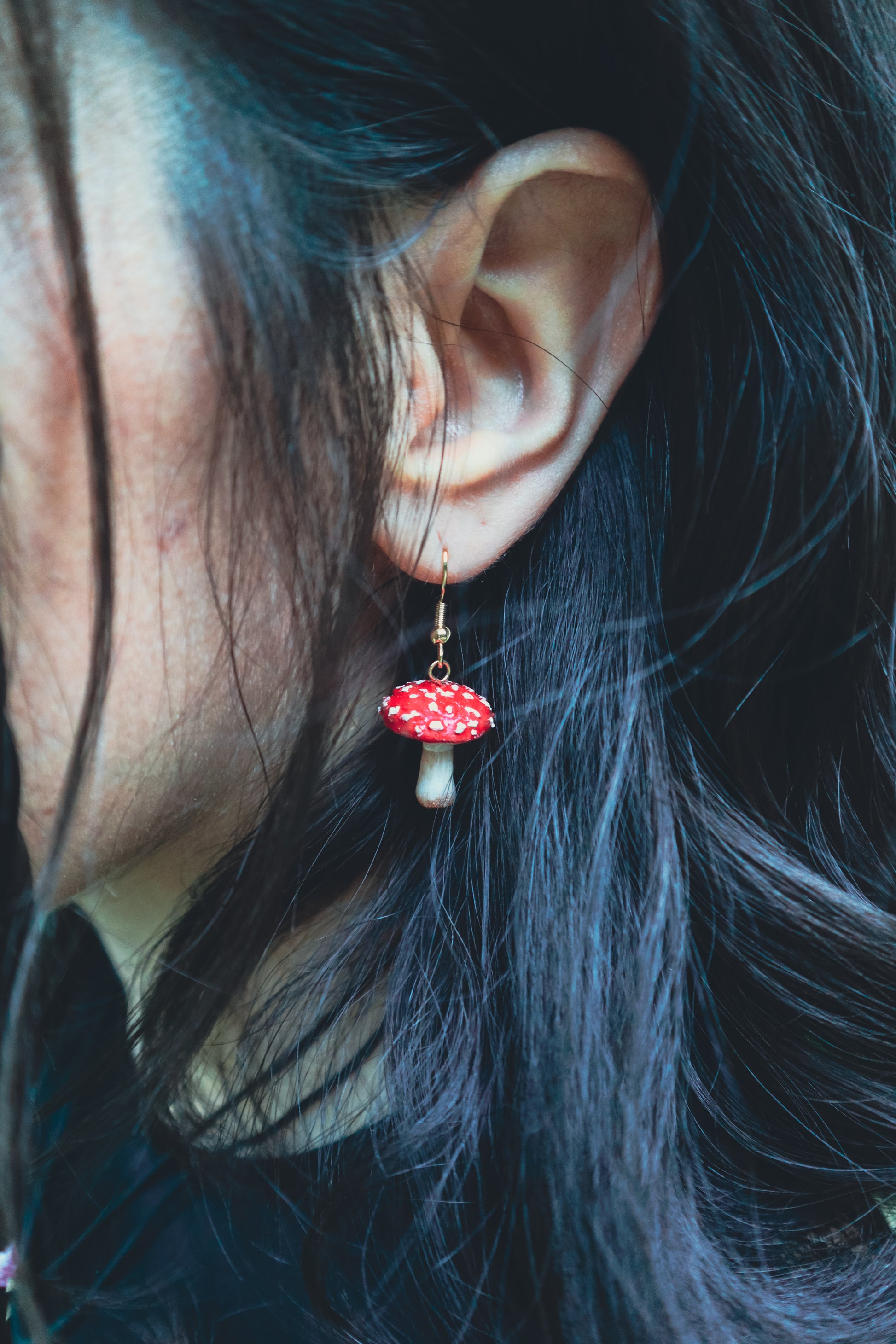 Trippy Mushroom Earrings (Amanita Muscaria)