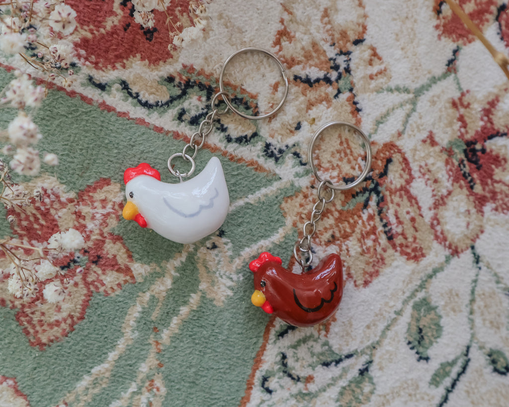 Cute Chicken Keychain 🐓