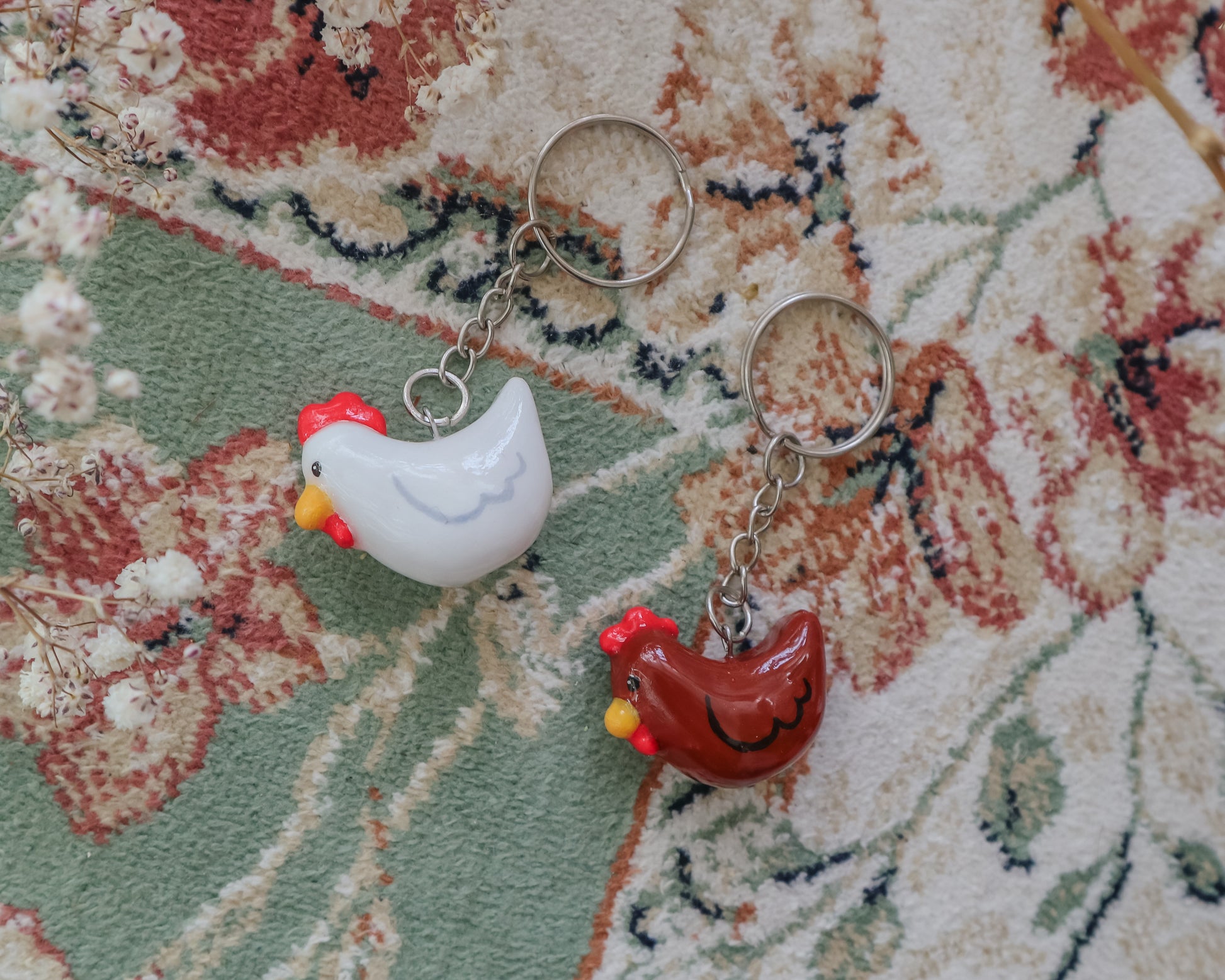 Cute Chicken Keychain 🐓