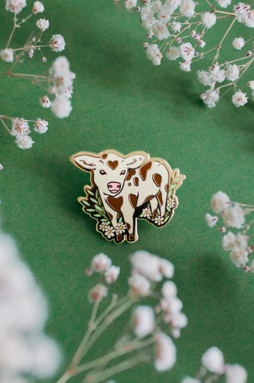 Baby Cow Hard Enamel Pin 🐄