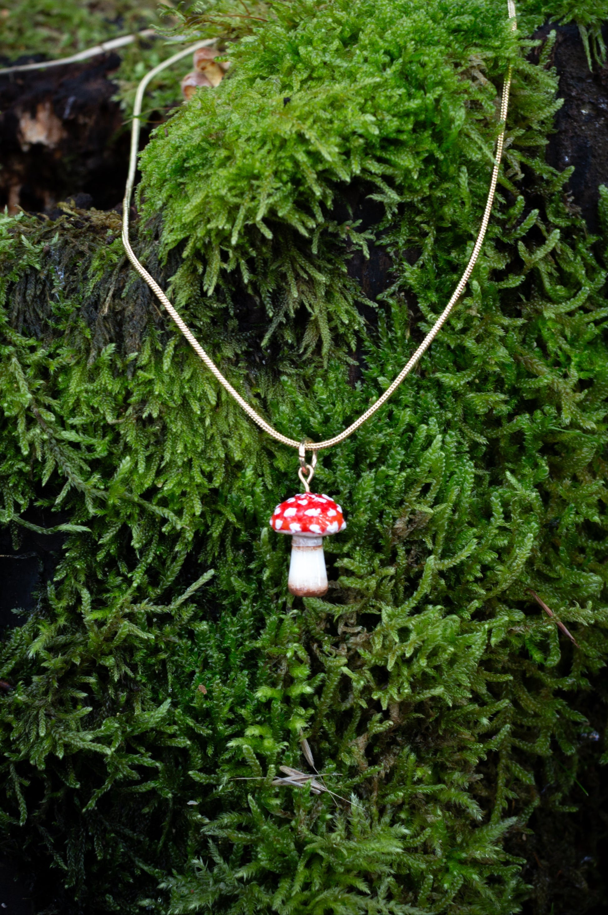 Amanita Muscaria Necklace (Gold)