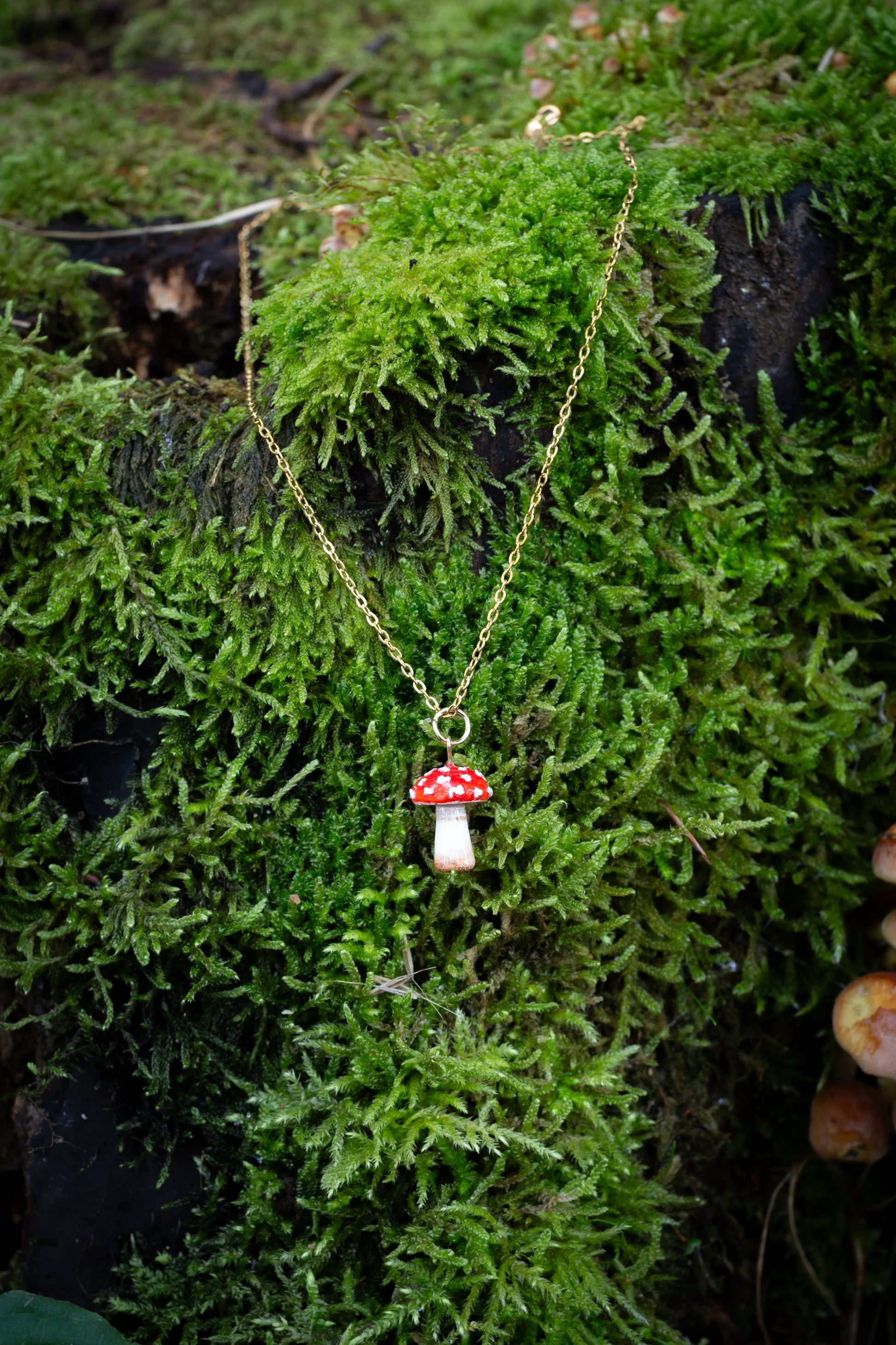 Amanita Muscaria Necklace (Gold)