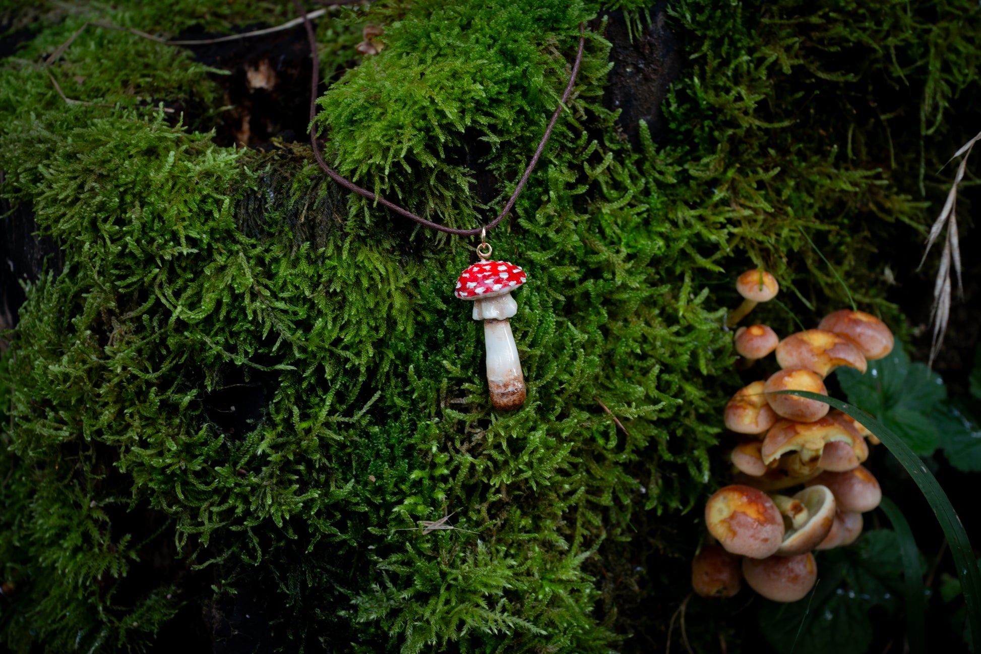 Amanita Muscaria Cord Necklace