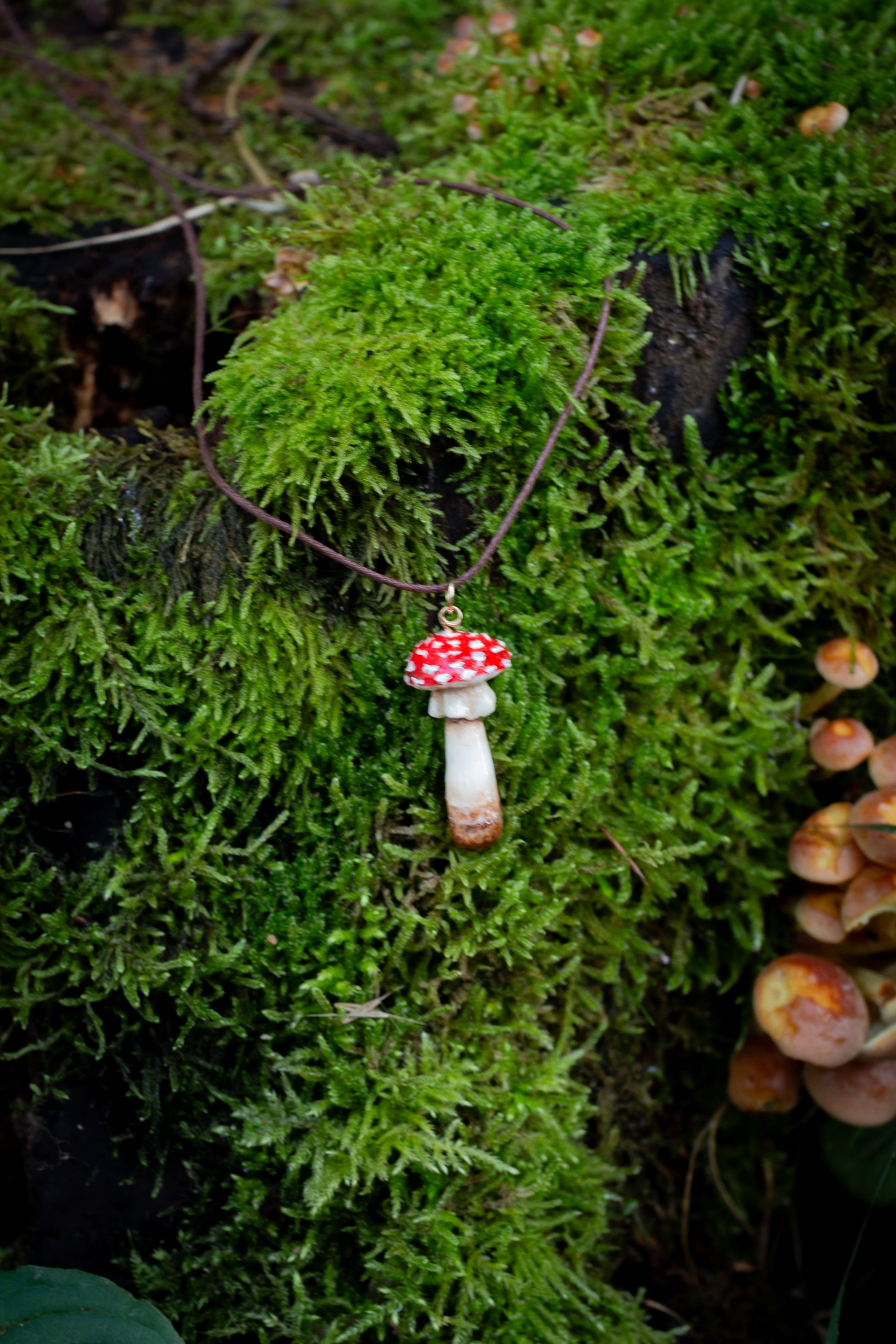 Amanita Muscaria Cord Necklace