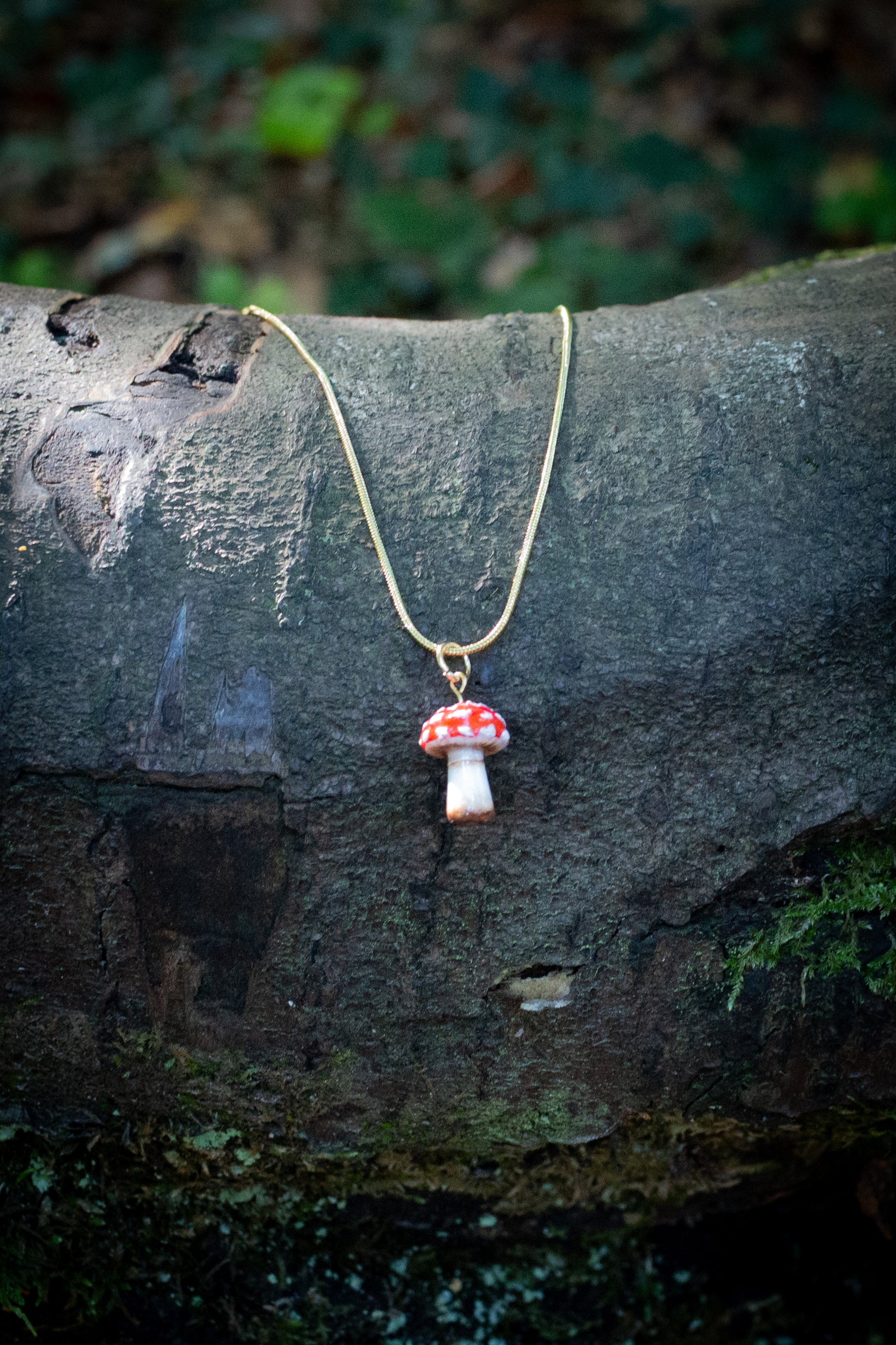 Amanita Muscaria Necklace (Gold)