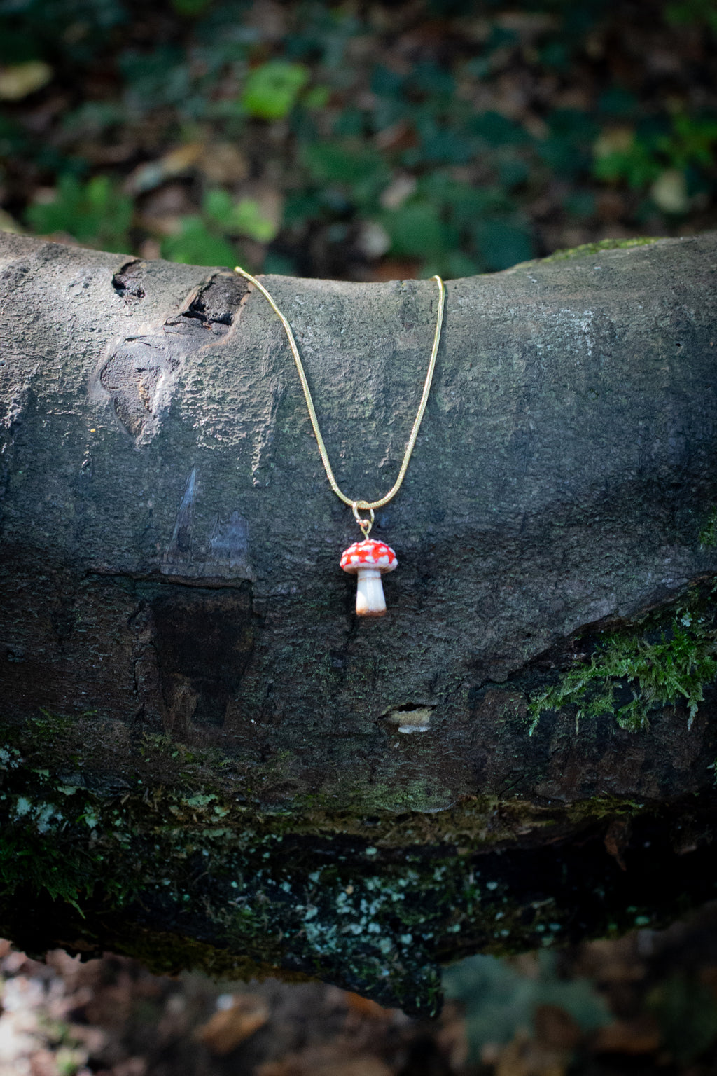 Amanita Muscaria Necklace (Gold)