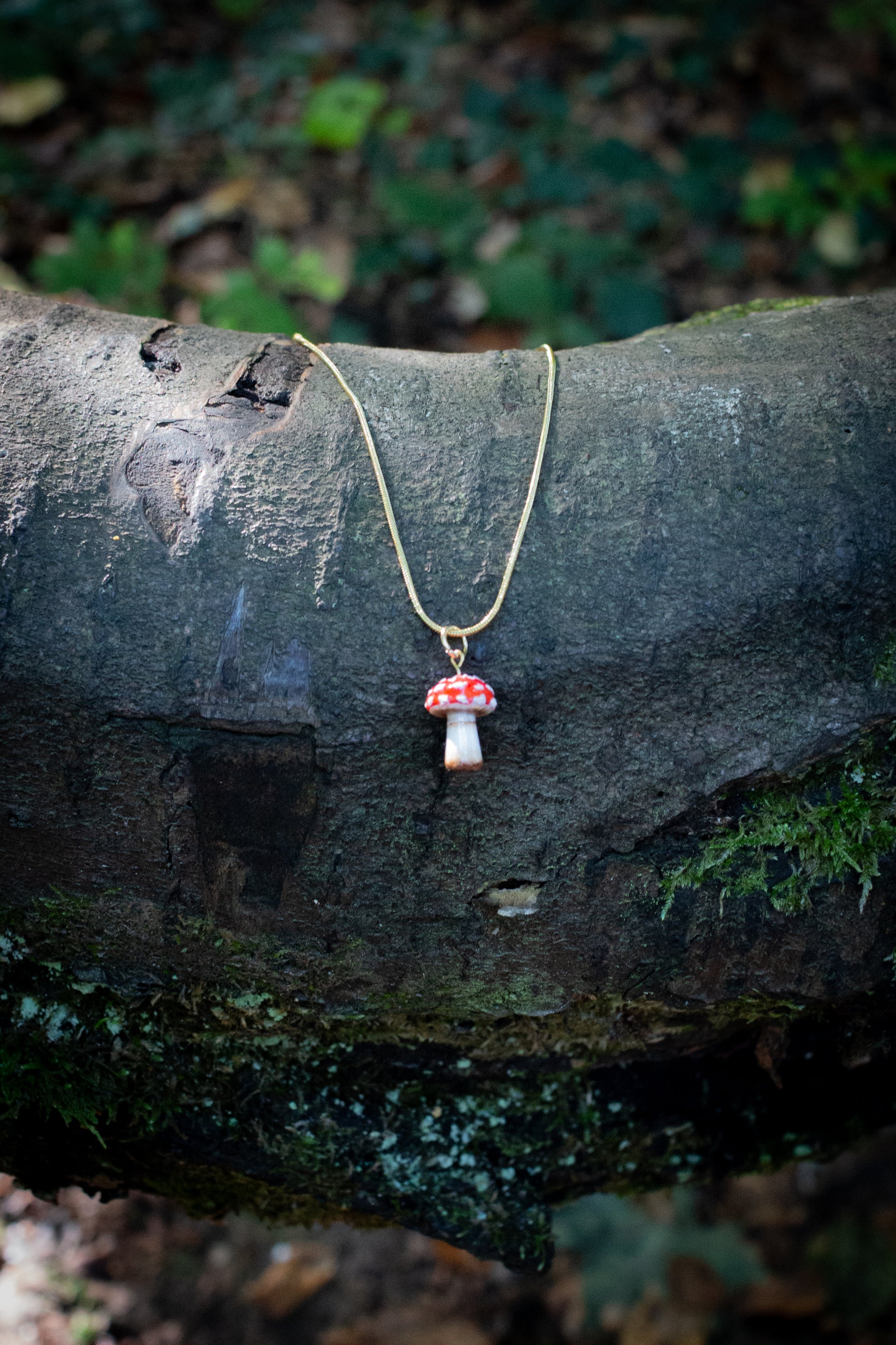 Amanita Muscaria Necklace (Gold)