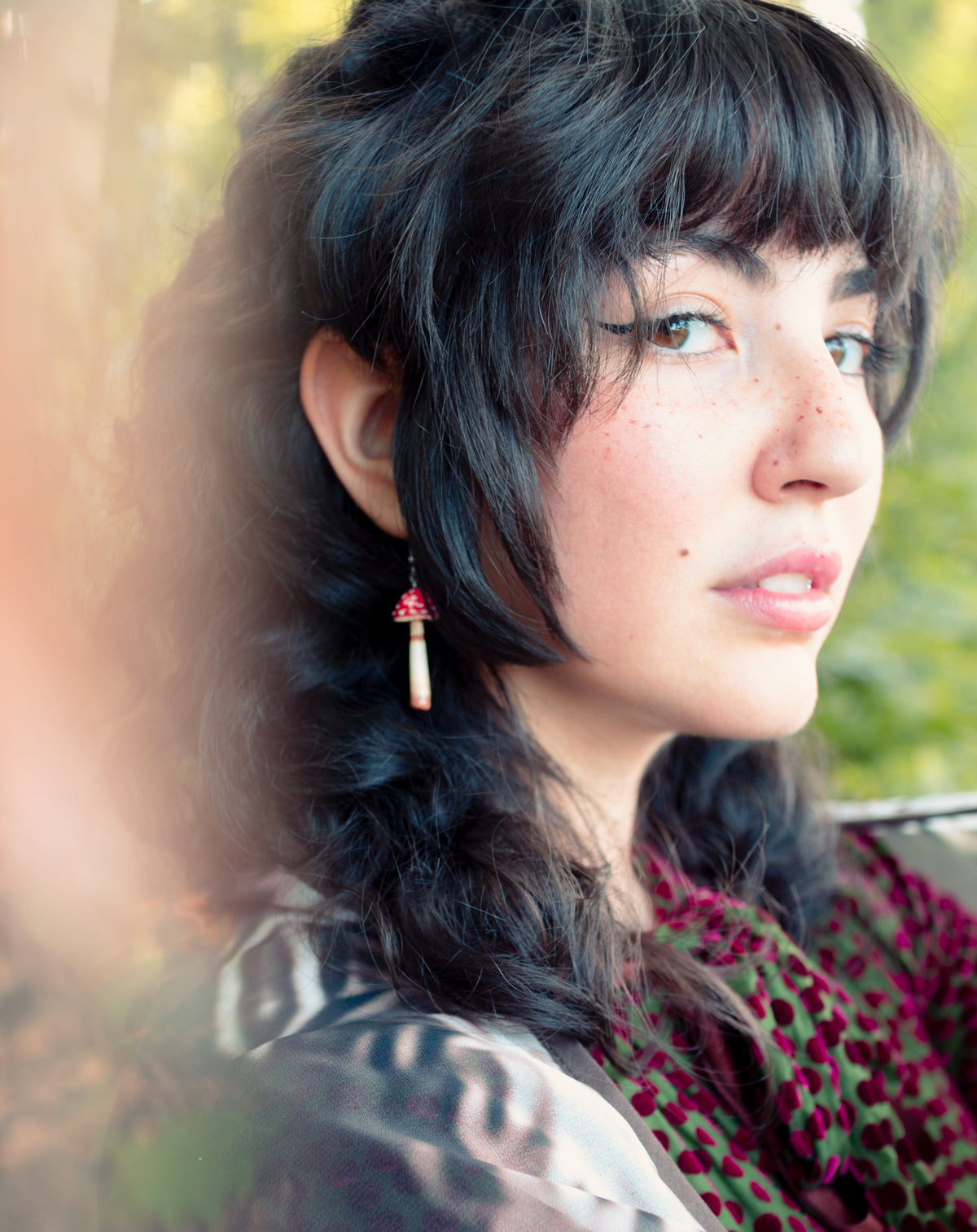 Long Trippy Mushroom Earrings (Amanita Muscaria)