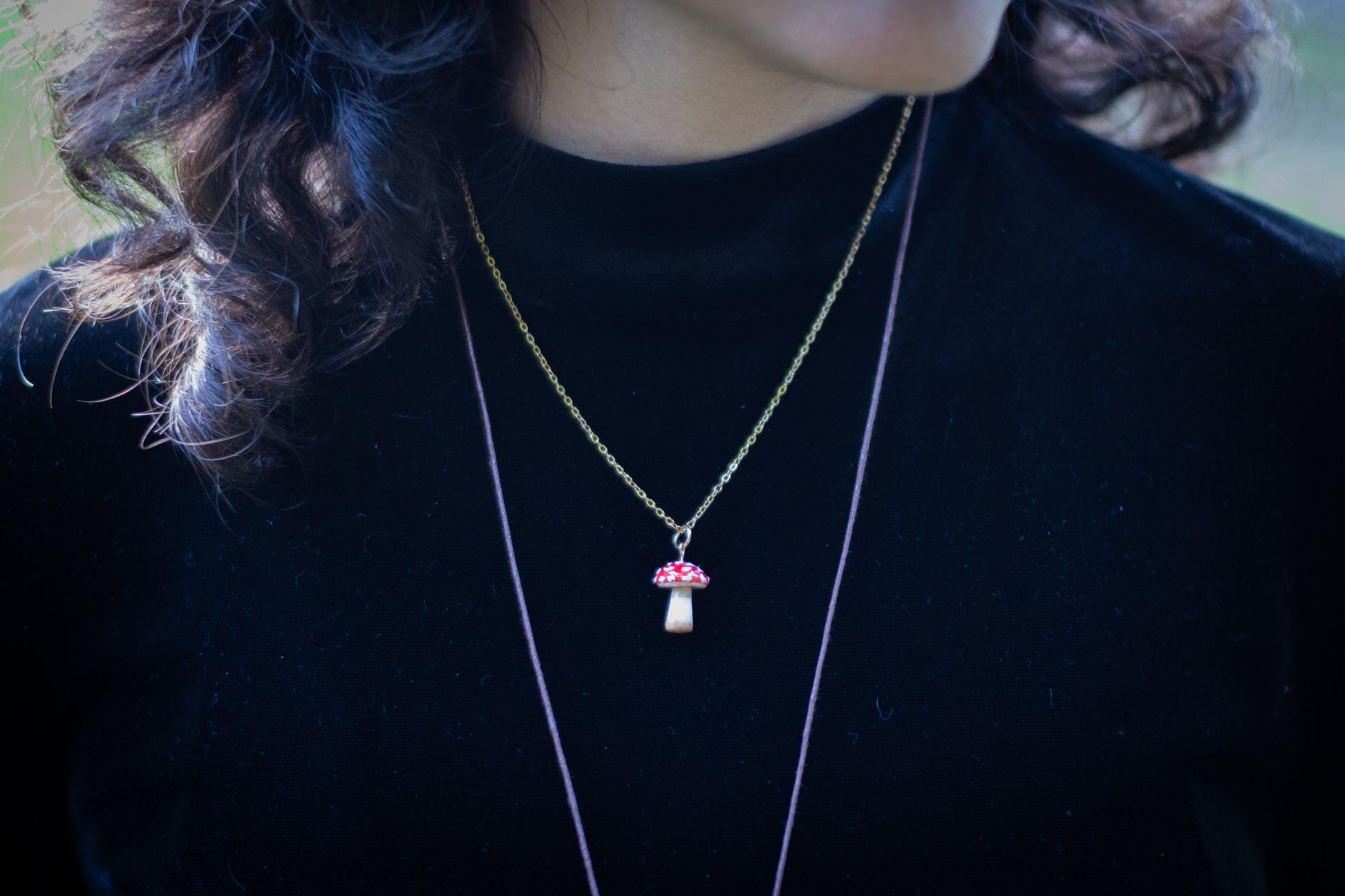 Amanita Muscaria Necklace (Gold)