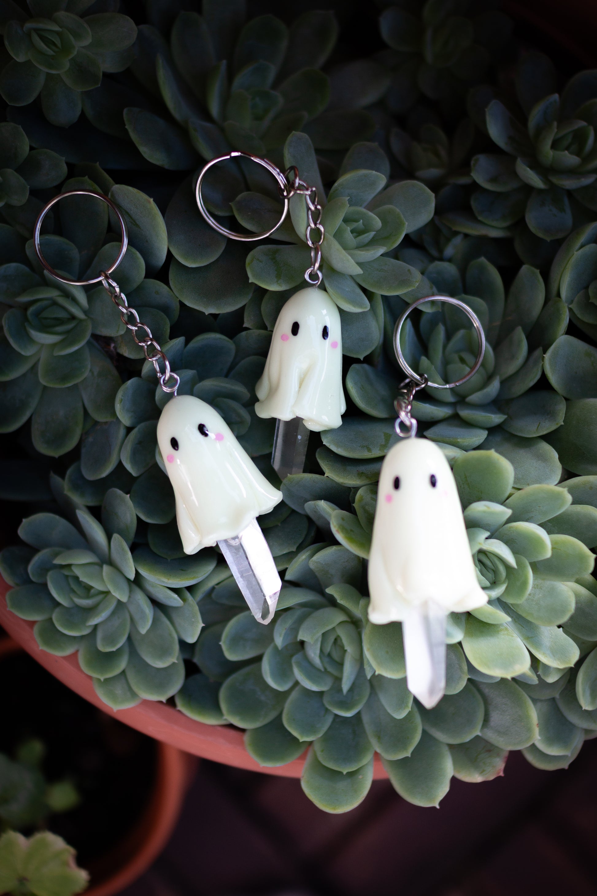 Ghost Crystal Keychain