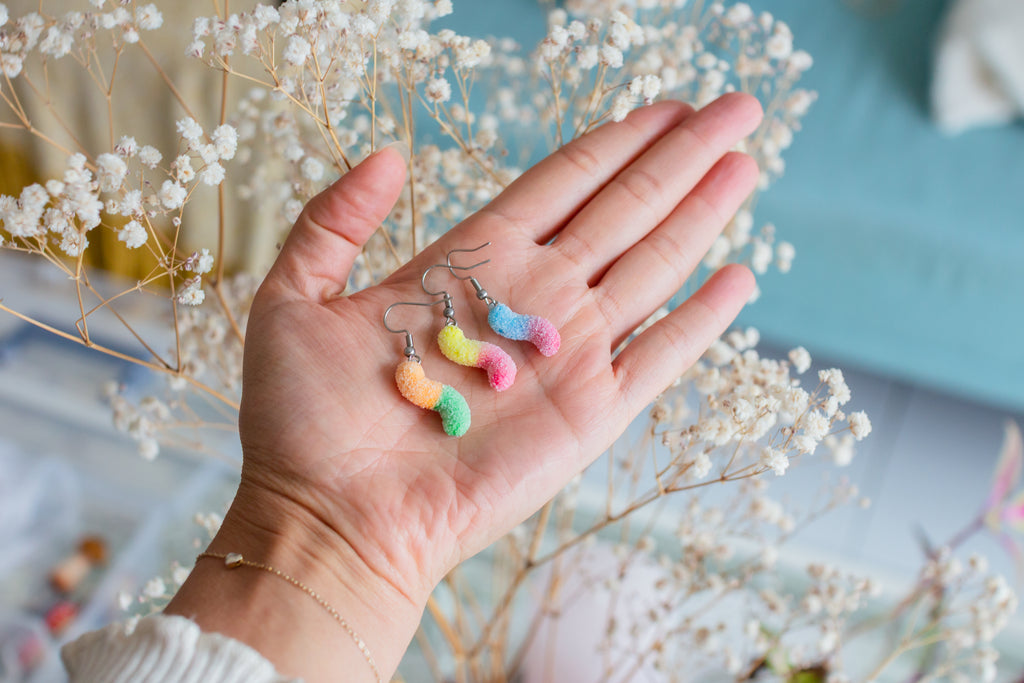 Sour Worm Gummy Earrings