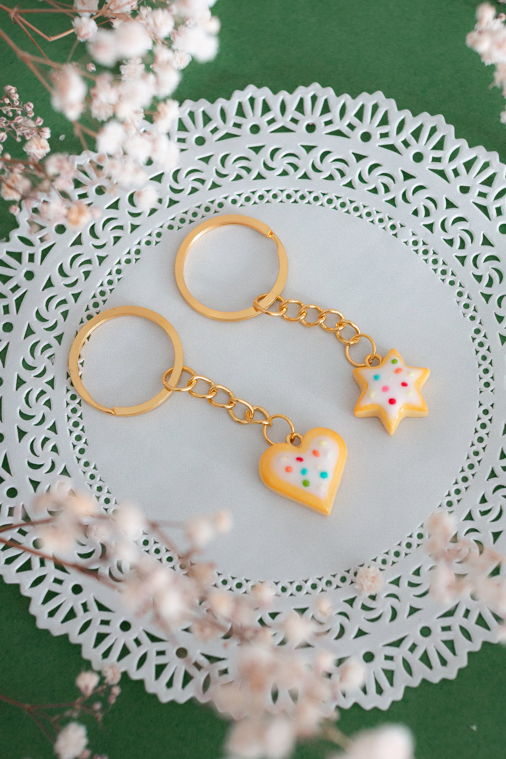 Heart Shaped Milanese Biscuit Keychain