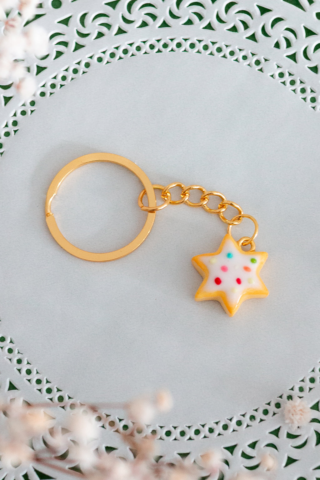 Star Shaped Milanese Biscuit Keychain