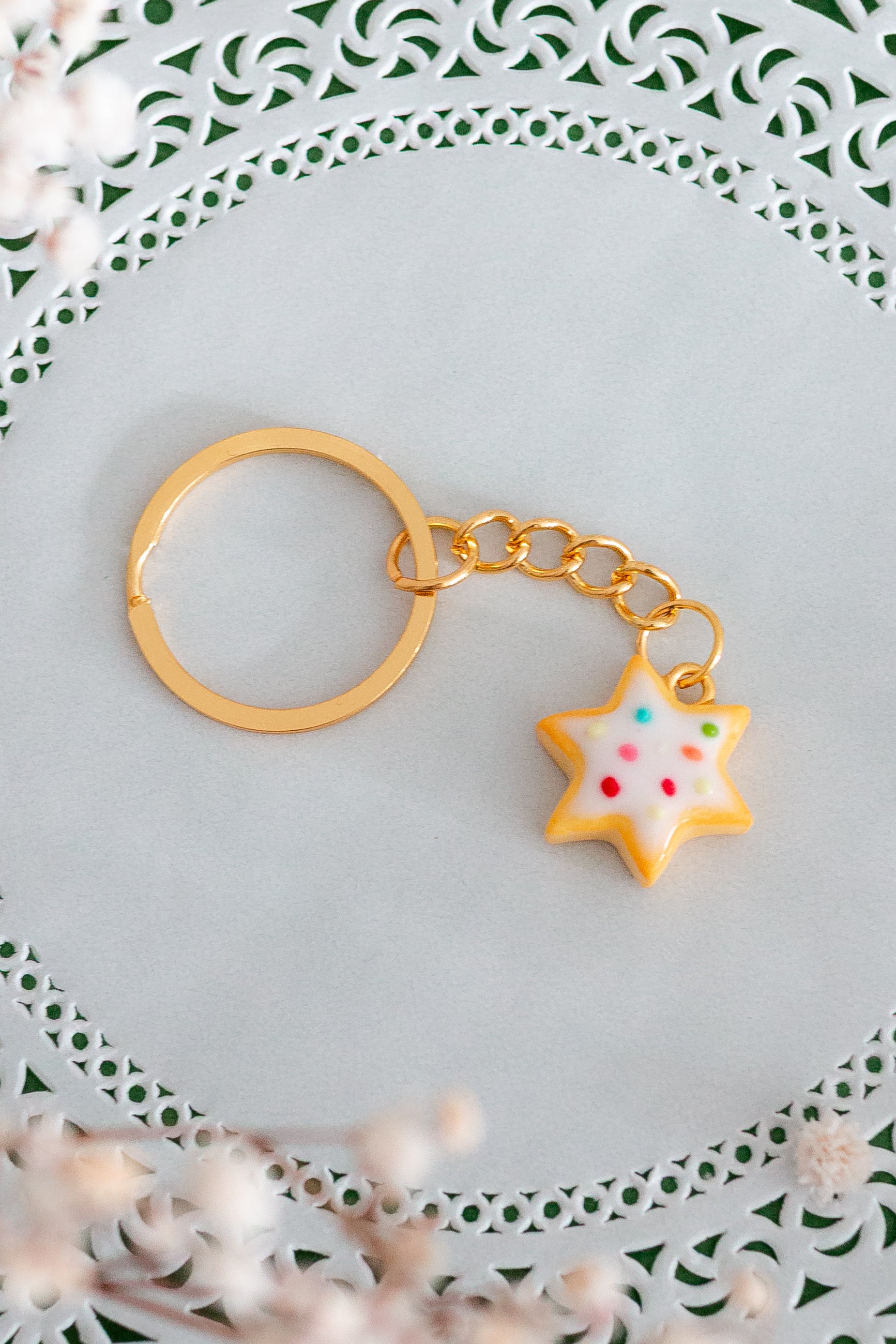 Star Shaped Milanese Biscuit Keychain