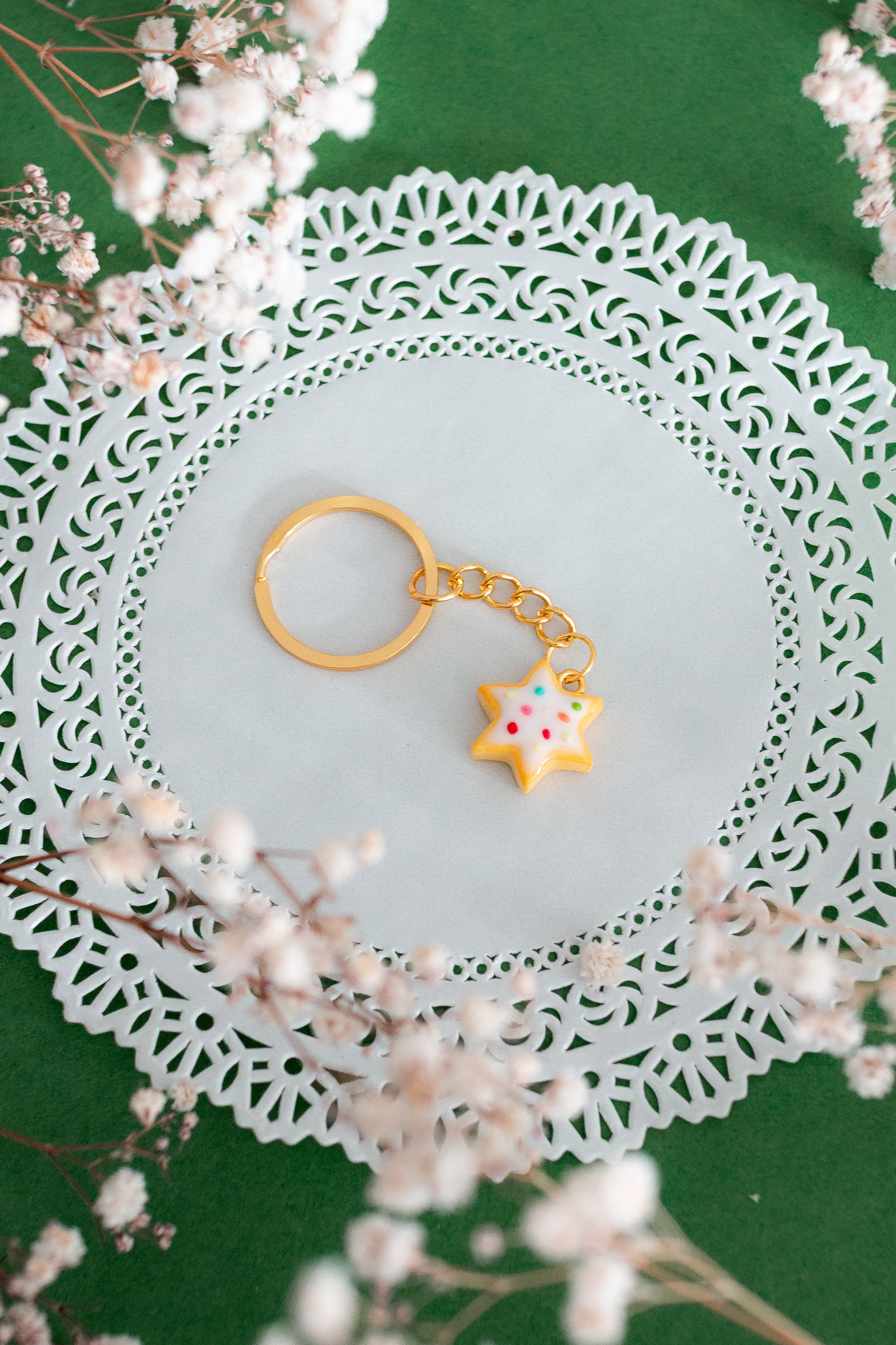 Star Shaped Milanese Biscuit Keychain