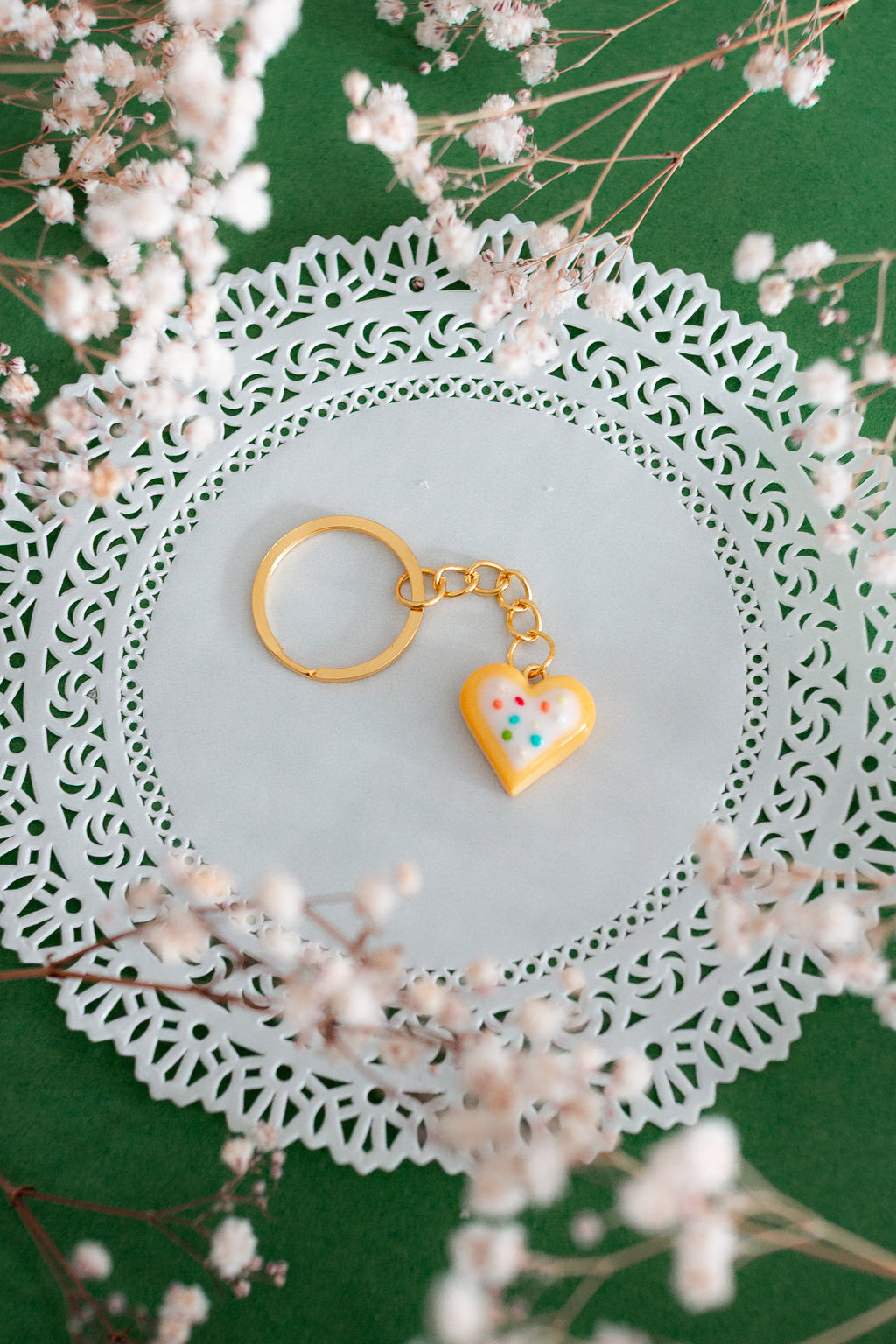 Heart Shaped Milanese Biscuit Keychain