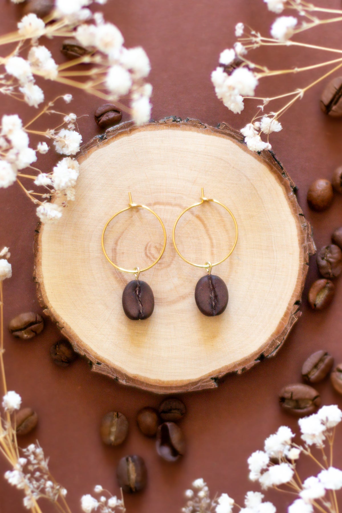 Coffee Bean Earring Hoops