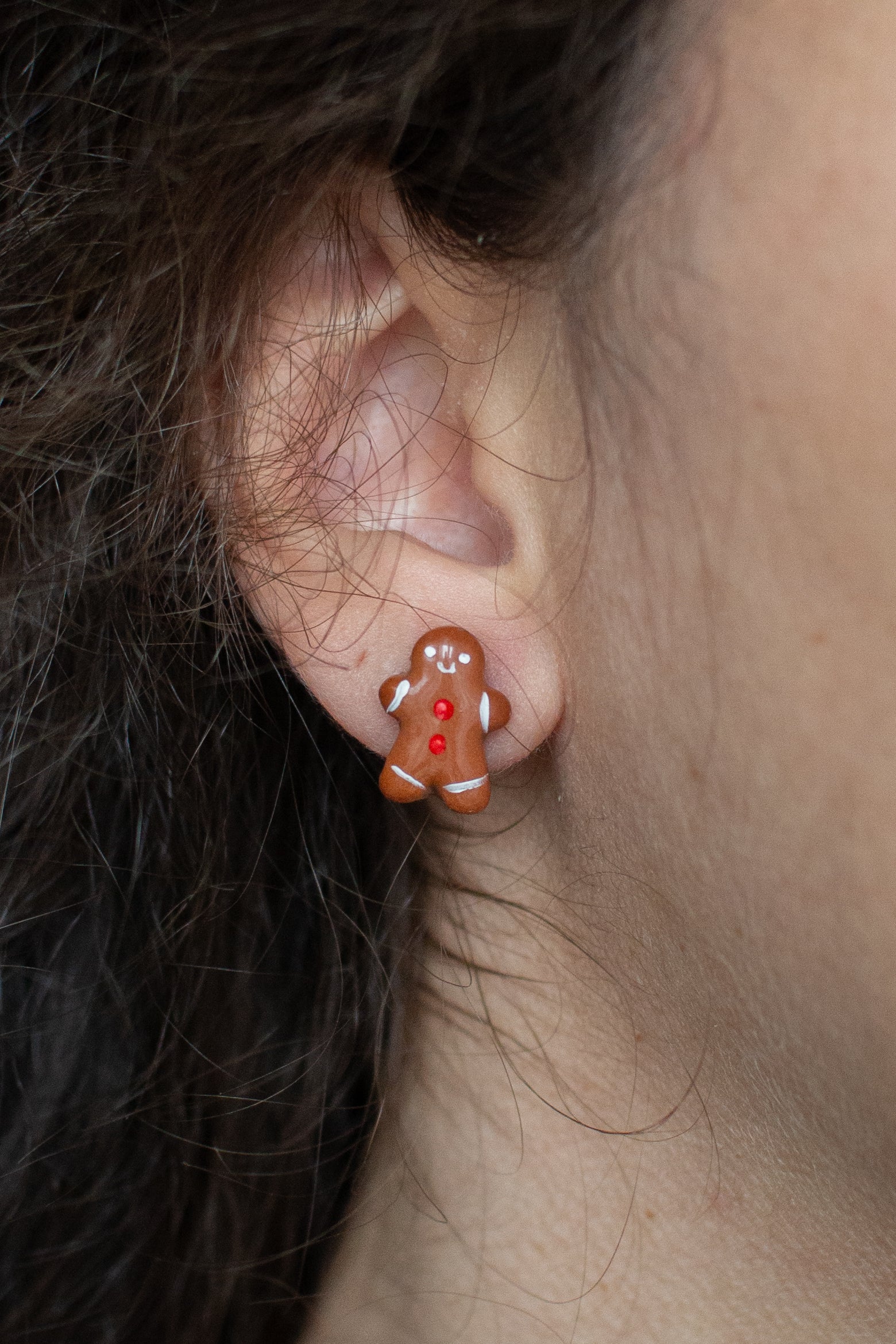 Gingerbread Man Stud Earrings