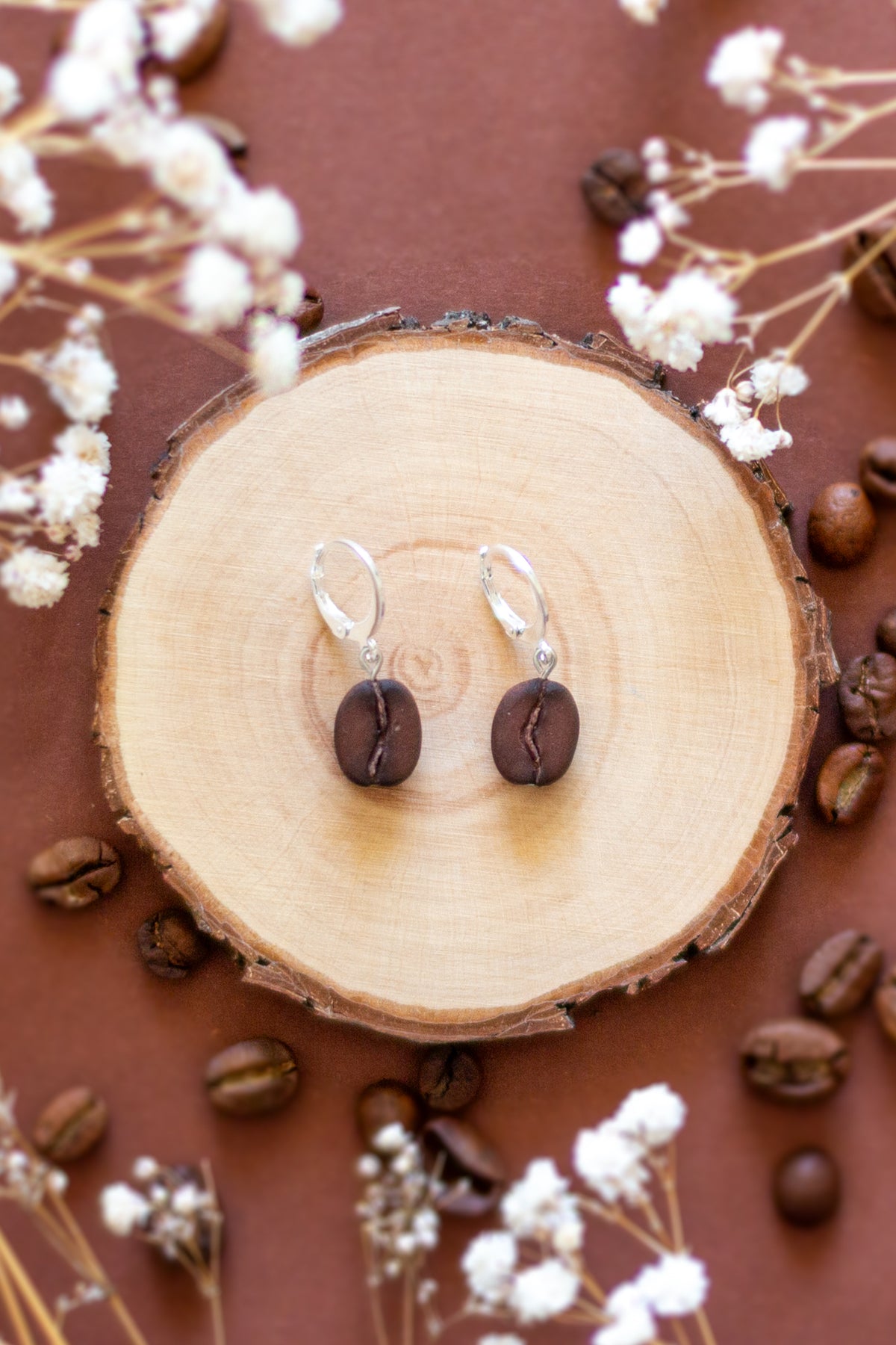 Coffee Bean Earring Huggies