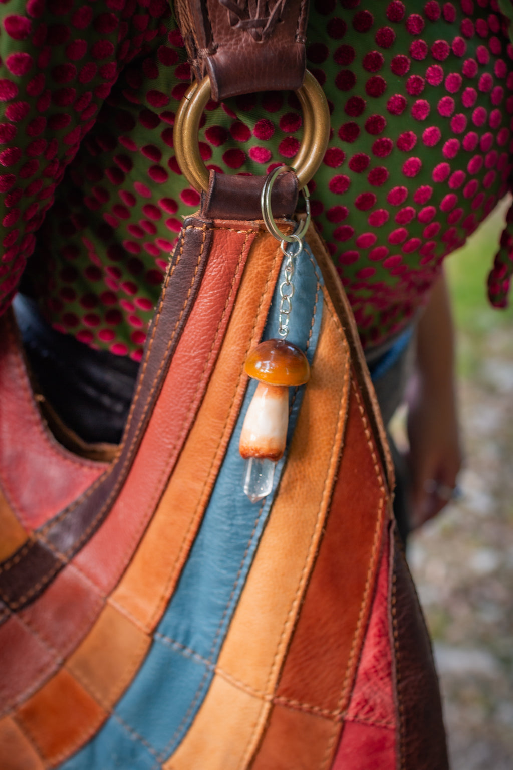 Agaricus Fuscofibrillosus Keychain Silver