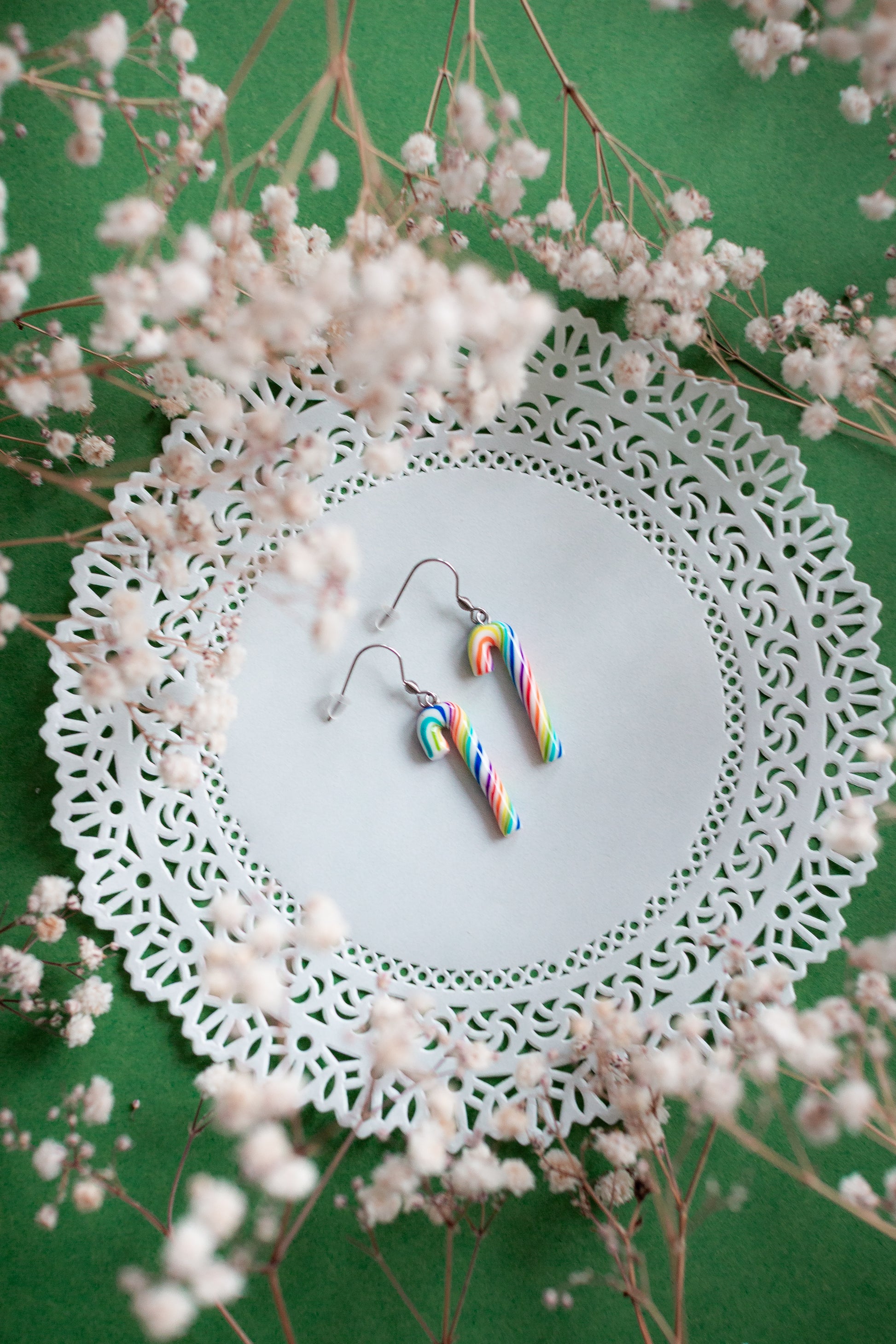 Rainbow Candycane Earrings