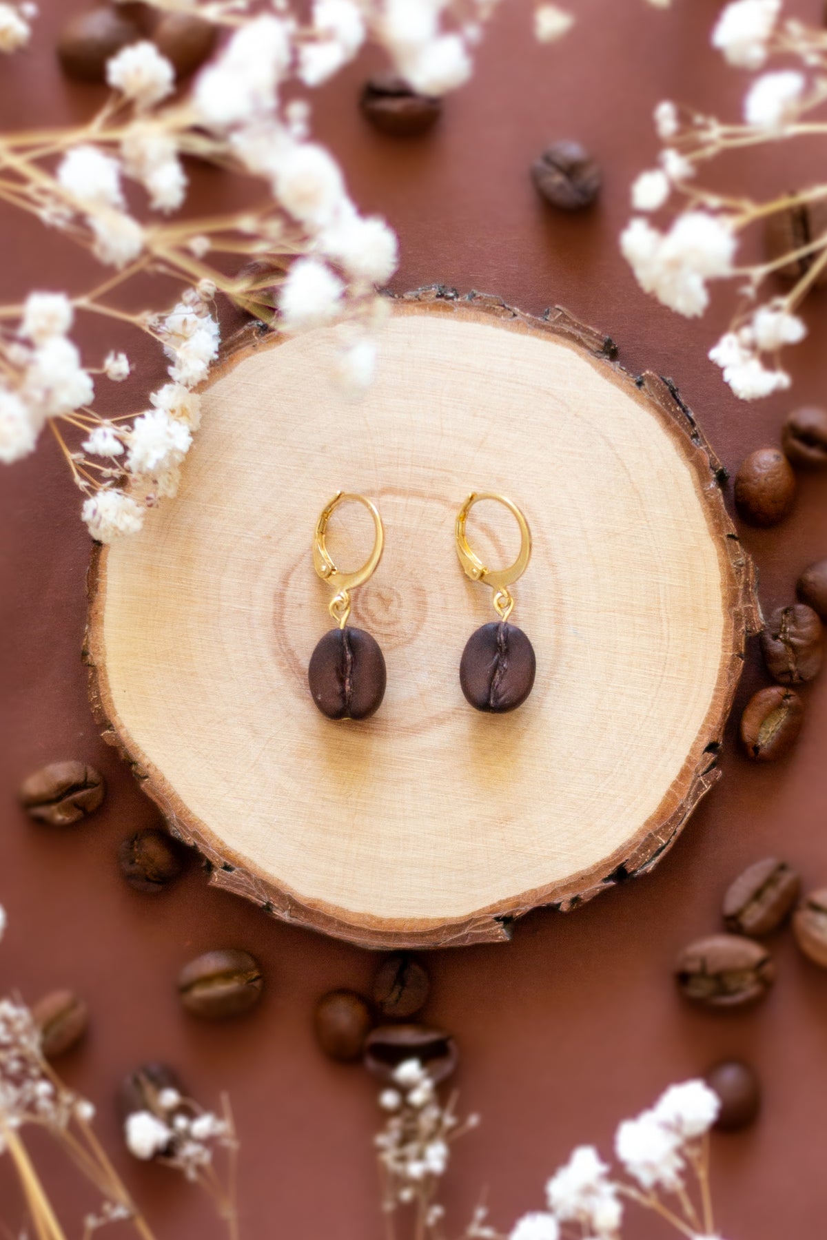 Coffee Bean Earring Huggies