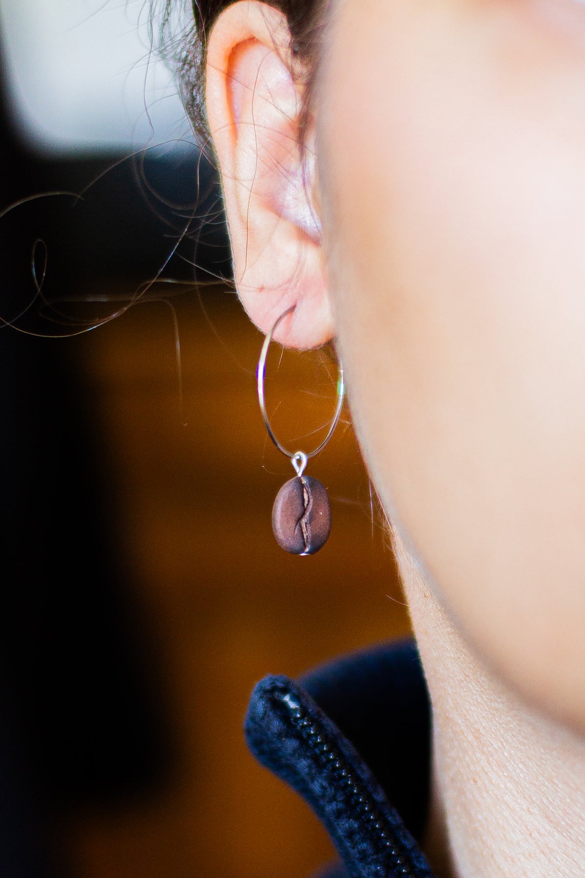 Coffee Bean Earring Hoops