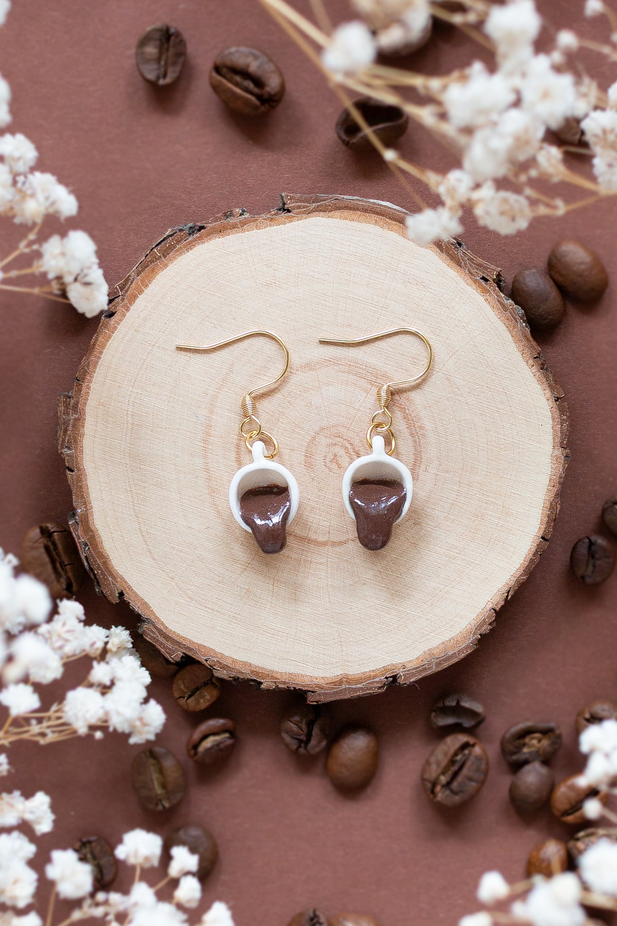 Spilled Coffee Earrings