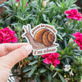 Schnecke (Bitte sei geduldig, Ich bin langsam) transparenter Sticker
