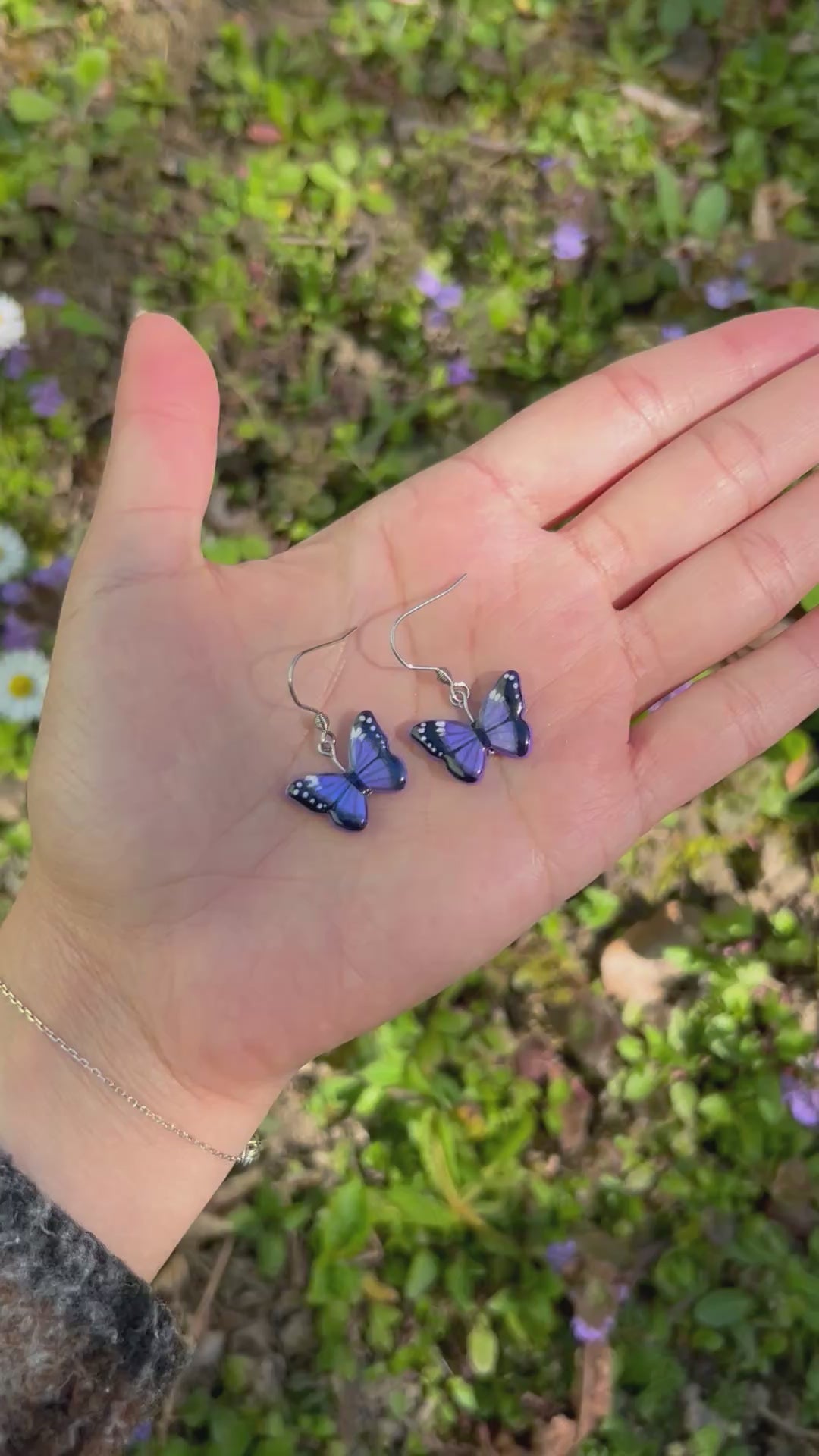 Violetter Morphofalter Ohrringe