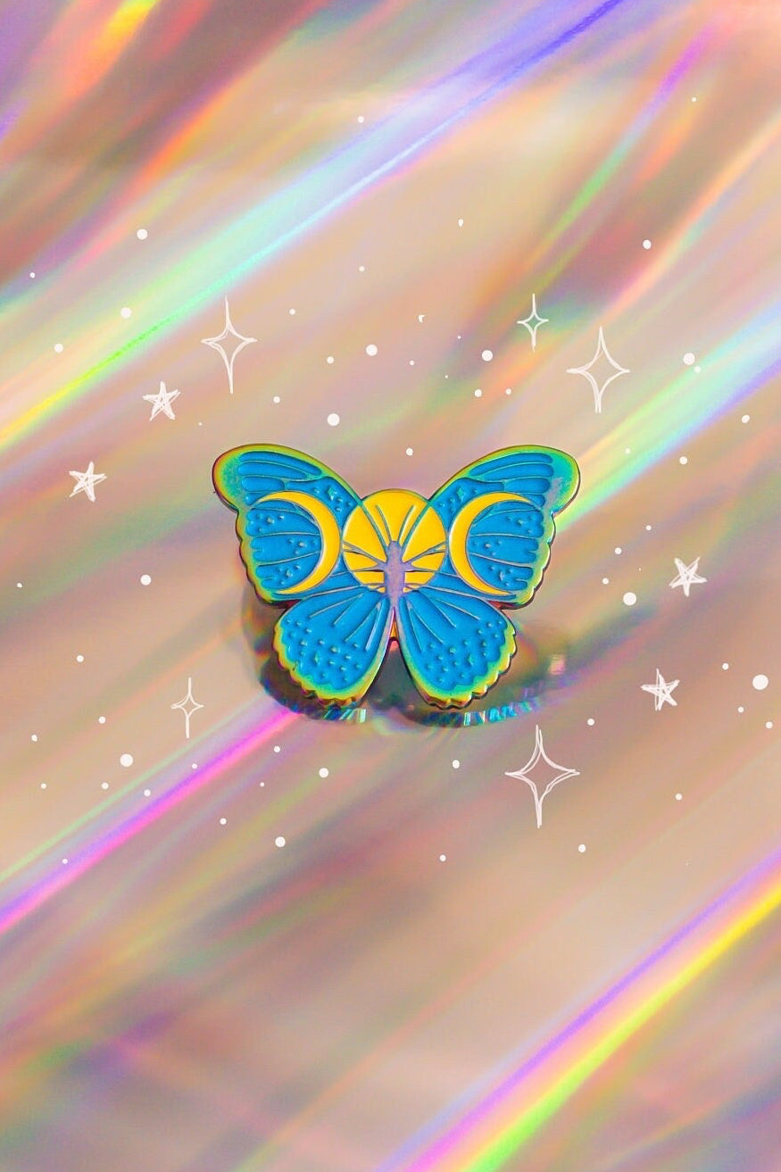 Moon Butterfly Soft Enamel Pin